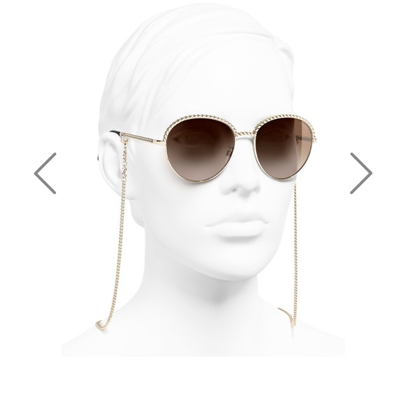 Chanel chain necklace sunglasses Square brand new with pouch 4244 - Picture 7 of 7